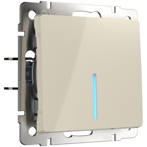 Переключатель с подсветкой без рамки Werkel 1-кл. проходной слоновая кость глянцевый картинка